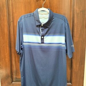 Walter Hagen Navy and Light Blue Classic Golf Polo Shirt (Like New)